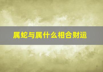 属蛇与属什么相合财运