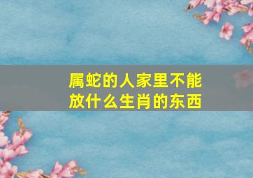 属蛇的人家里不能放什么生肖的东西