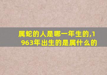 属蛇的人是哪一年生的,1963年出生的是属什么的