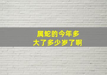 属蛇的今年多大了多少岁了啊