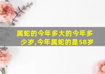 属蛇的今年多大的今年多少岁,今年属蛇的是58岁