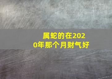 属蛇的在2020年那个月财气好