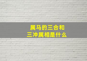 属马的三合和三冲属相是什么