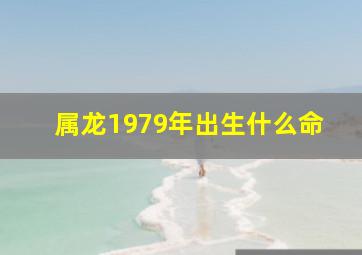 属龙1979年出生什么命