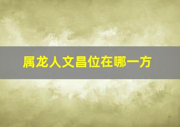 属龙人文昌位在哪一方