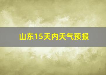 山东15天内天气预报