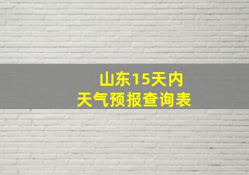 山东15天内天气预报查询表