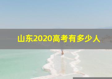 山东2020高考有多少人