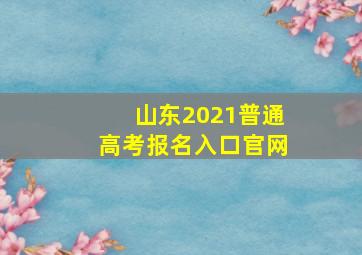 山东2021普通高考报名入口官网