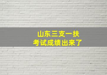 山东三支一扶考试成绩出来了