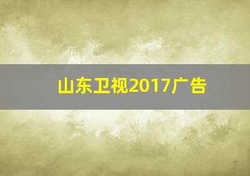 山东卫视2017广告