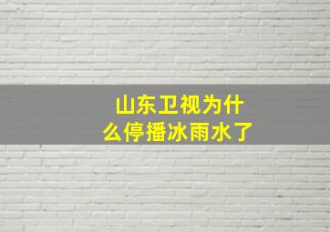 山东卫视为什么停播冰雨水了