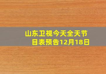 山东卫视今天全天节目表预告12月18日