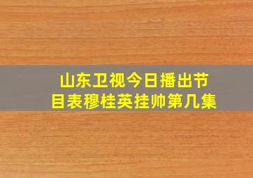 山东卫视今日播出节目表穆桂英挂帅第几集