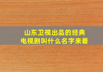 山东卫视出品的经典电视剧叫什么名字来着