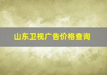 山东卫视广告价格查询