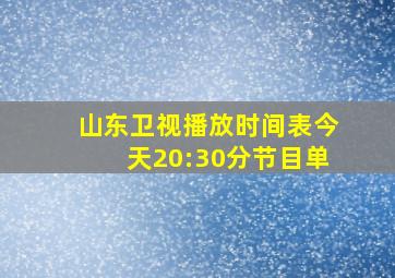 山东卫视播放时间表今天20:30分节目单