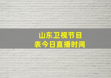 山东卫视节目表今日直播时间