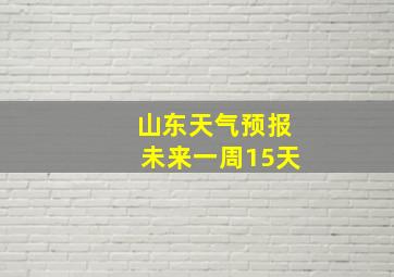 山东天气预报未来一周15天