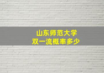 山东师范大学双一流概率多少