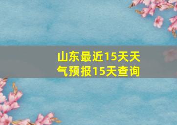 山东最近15天天气预报15天查询