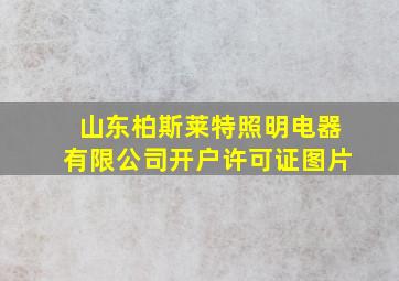 山东柏斯莱特照明电器有限公司开户许可证图片