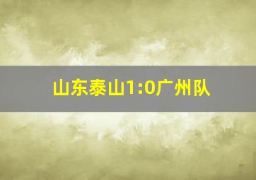 山东泰山1:0广州队