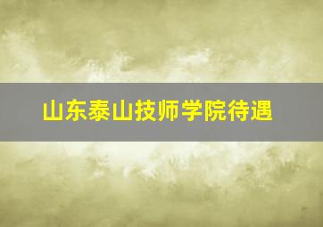 山东泰山技师学院待遇