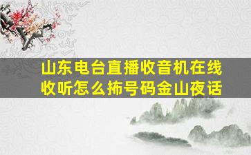 山东电台直播收音机在线收听怎么抪号码金山夜话