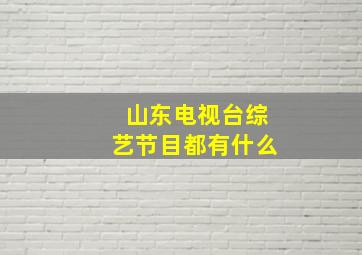 山东电视台综艺节目都有什么