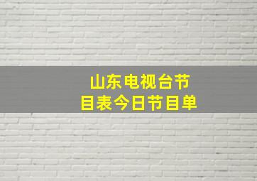 山东电视台节目表今日节目单