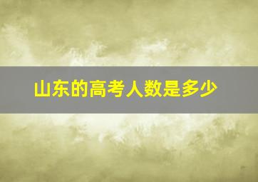 山东的高考人数是多少