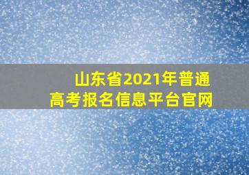 山东省2021年普通高考报名信息平台官网