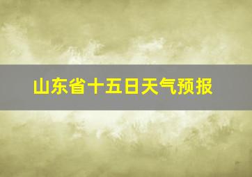 山东省十五日天气预报