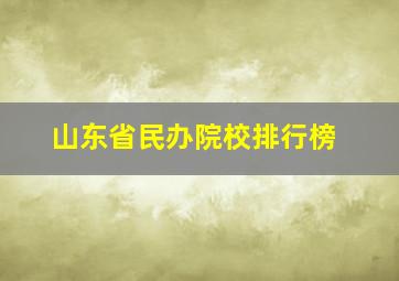 山东省民办院校排行榜