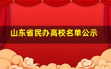 山东省民办高校名单公示