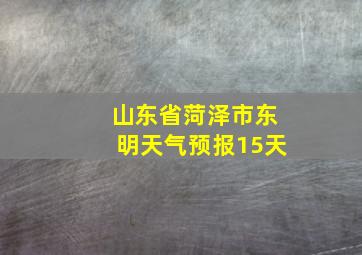 山东省菏泽市东明天气预报15天