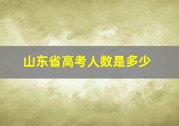 山东省高考人数是多少