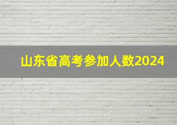 山东省高考参加人数2024