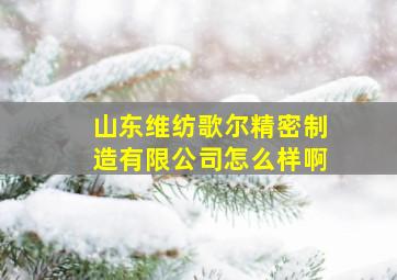 山东维纺歌尔精密制造有限公司怎么样啊