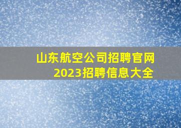 山东航空公司招聘官网2023招聘信息大全