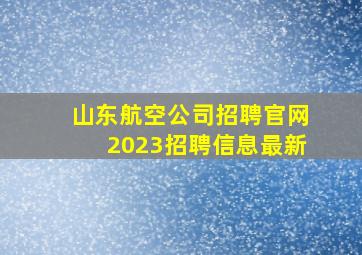 山东航空公司招聘官网2023招聘信息最新