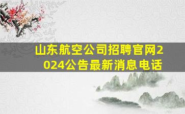 山东航空公司招聘官网2024公告最新消息电话