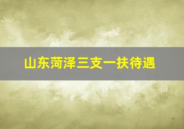 山东菏泽三支一扶待遇