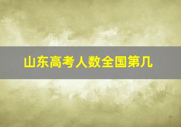 山东高考人数全国第几