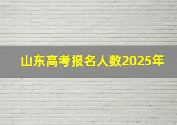 山东高考报名人数2025年