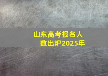 山东高考报名人数出炉2025年