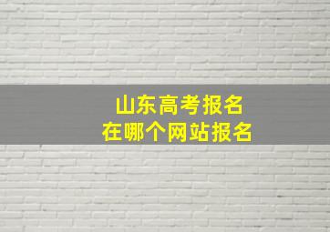 山东高考报名在哪个网站报名