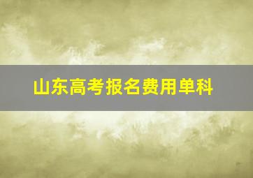 山东高考报名费用单科