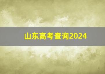 山东高考查询2024